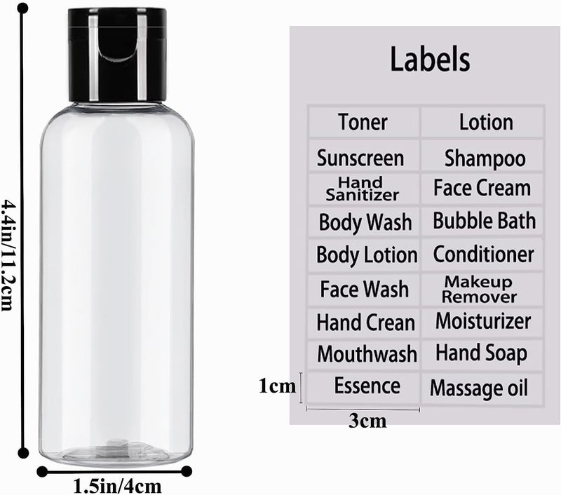 DNSEN 5 Pack 3.4 oz Travel Size Bottles for Toiletries TSA Approved Leak Proof Empty Refillable Liquid Containers with Labels - Image 3